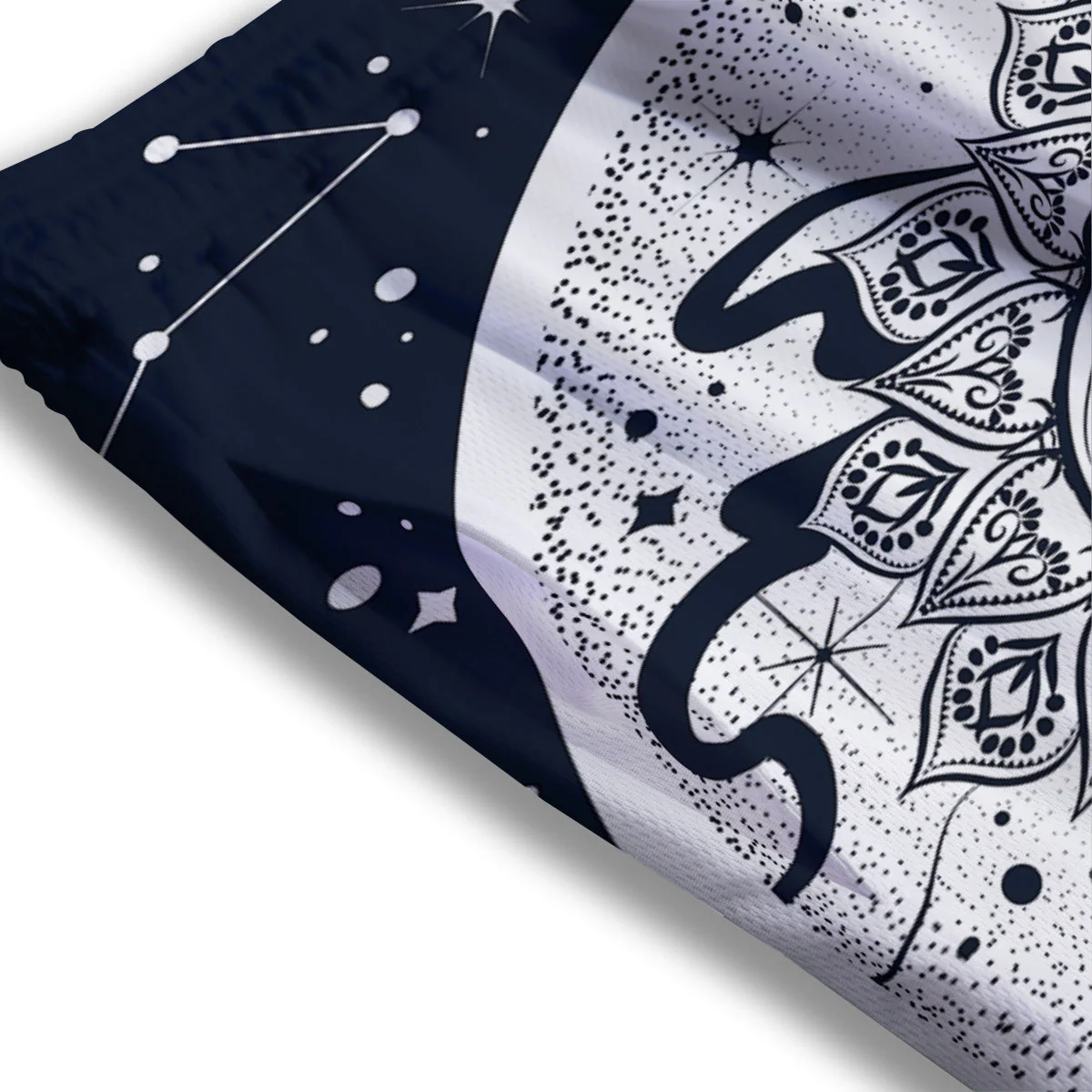 Sun And Moon Bohemian Celestial Print Mesh Shorts - Image 3