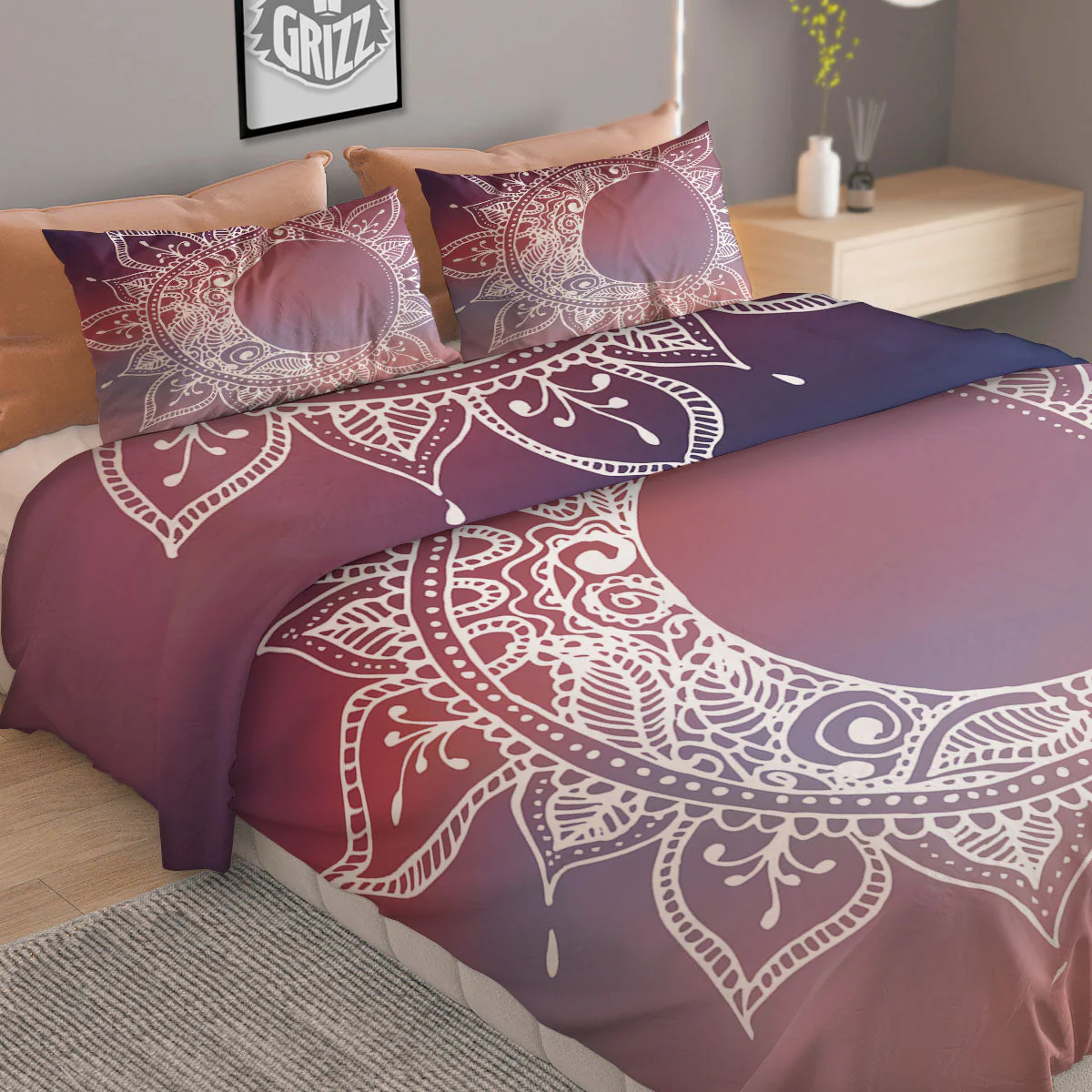Sun Mandala Print Duvet Cover Bedding Set - Image 2