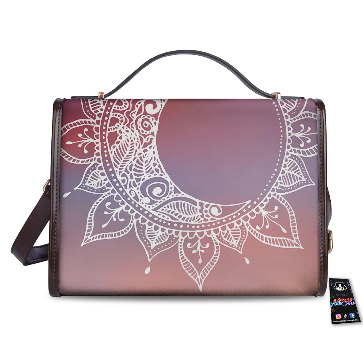 Sun Mandala Print Women's Satchel Bag - Image 2