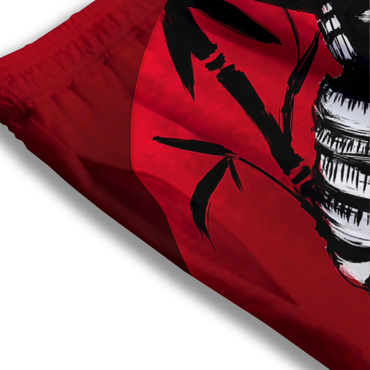Sun Samurai Red Rising Print Mesh Shorts - Image 3