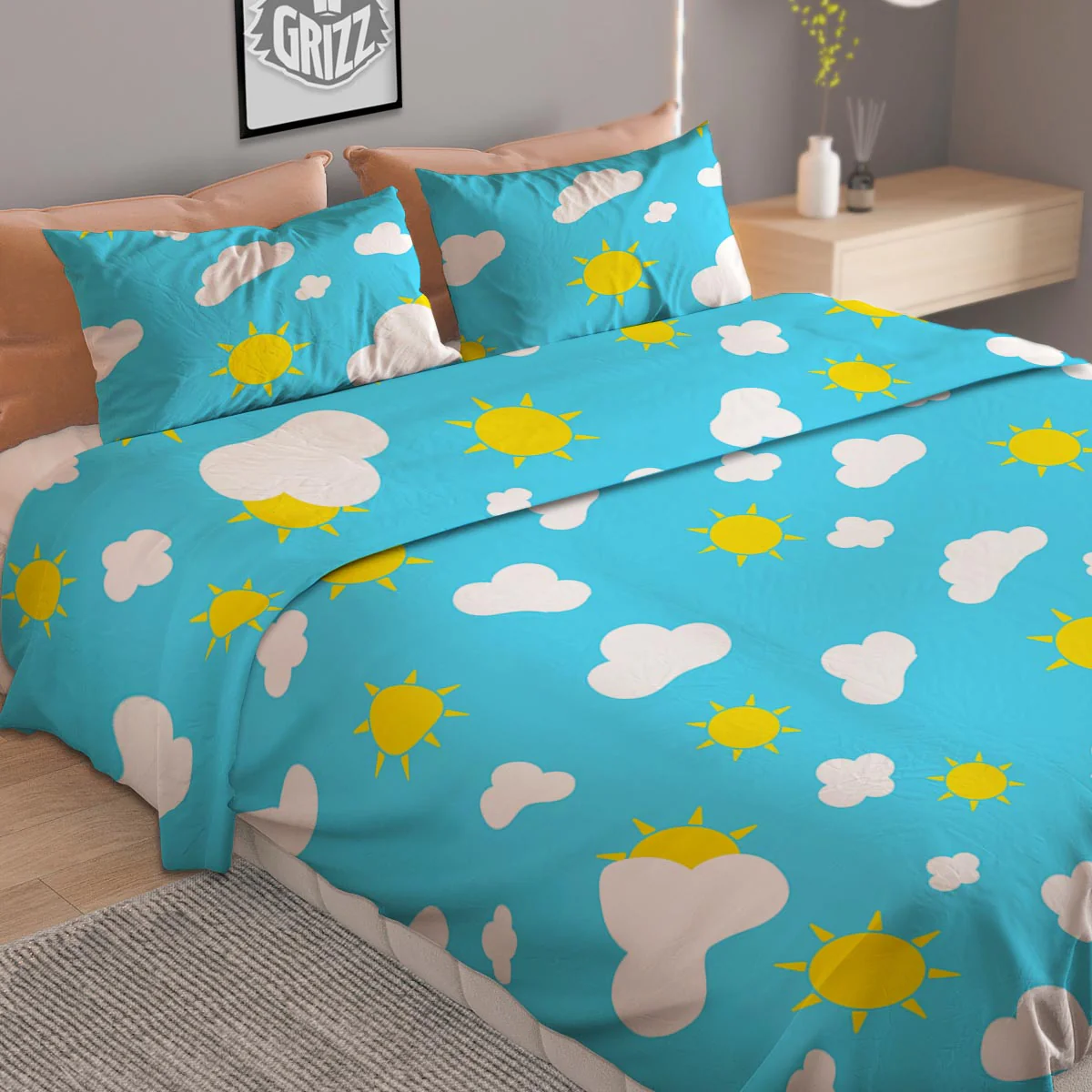 Sun Shiny Print Pattern Duvet Cover Bedding Set - Image 2