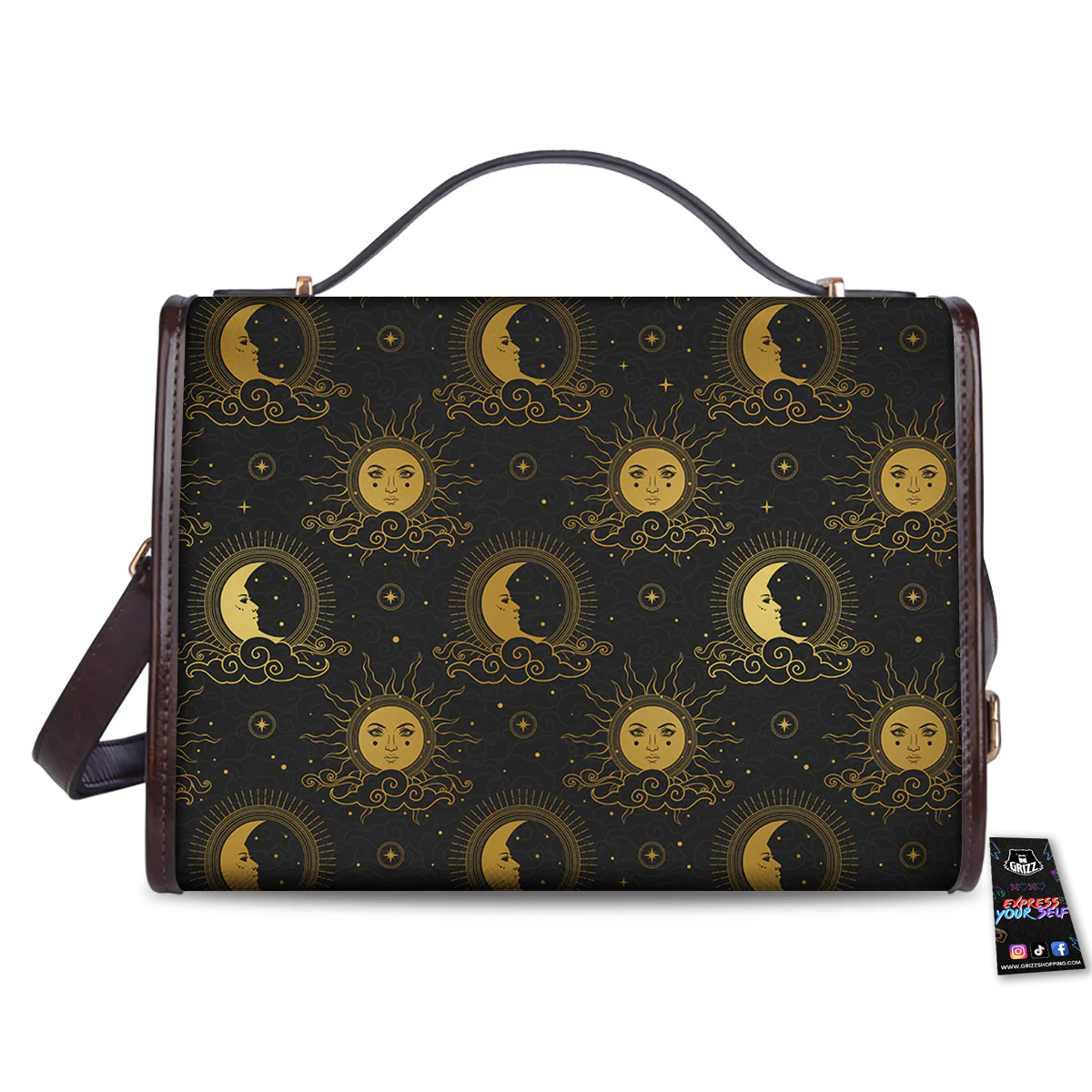 Sun Vintage Print Pattern Women's Satchel Bag - Image 2