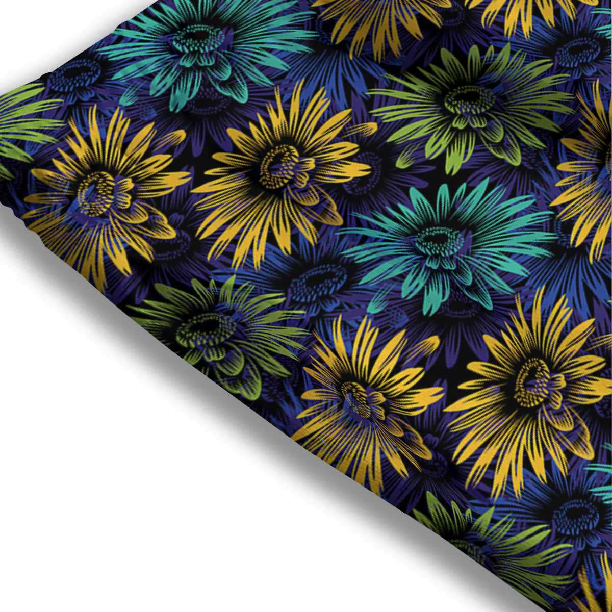 Sunflower Abstract Print Pattern Mesh Shorts - Image 3