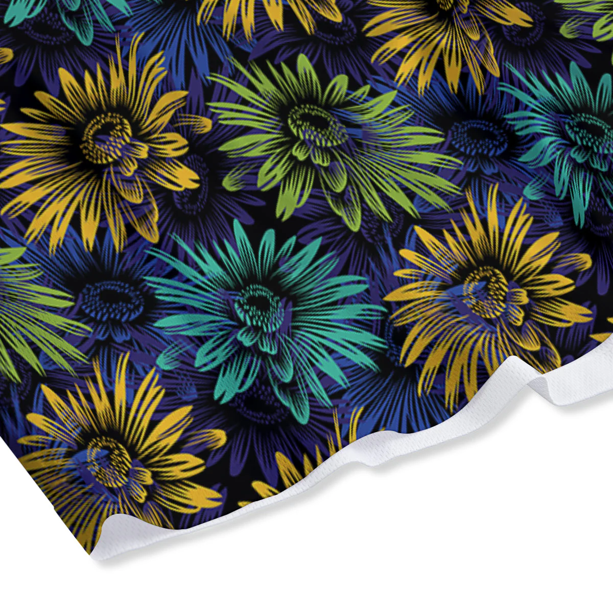 Sunflower Abstract Print Pattern Mesh Shorts - Image 4