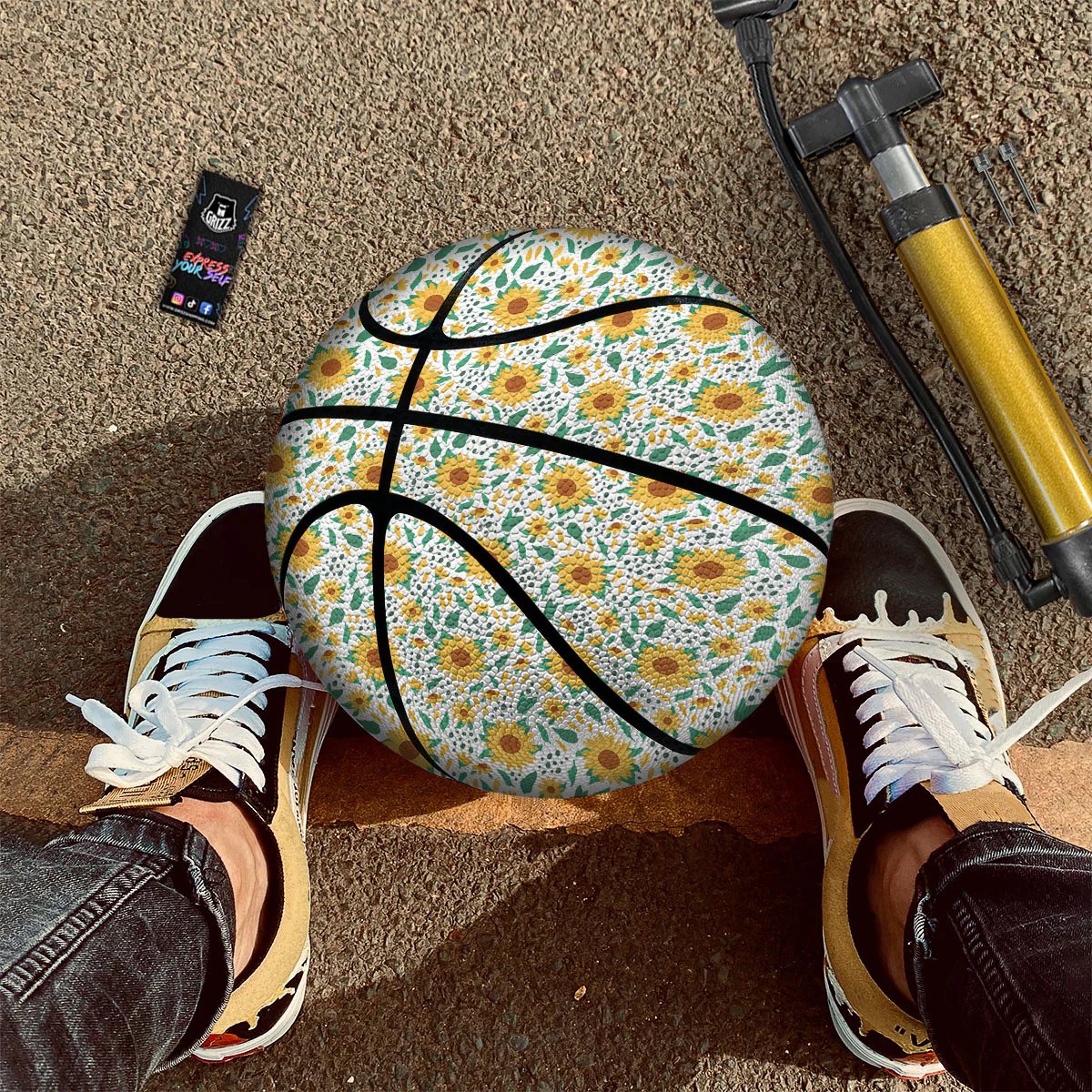 Sunflower Blooming Print Pattern Basketball - Image 2