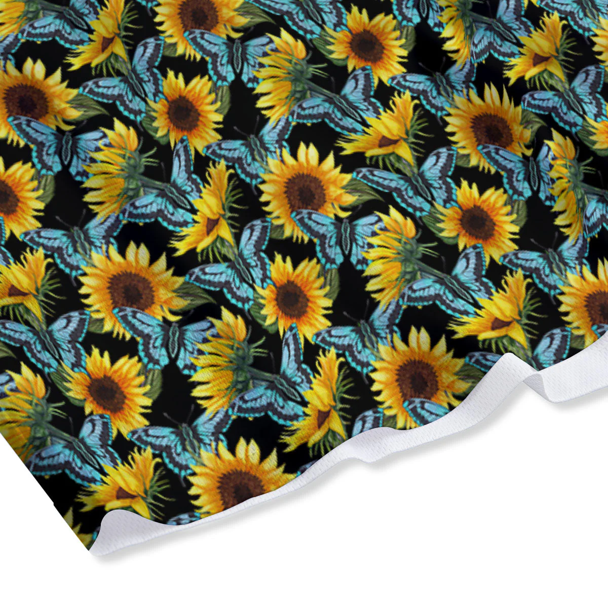 Sunflower Blue Butterfly Print Pattern Mesh Shorts - Image 4