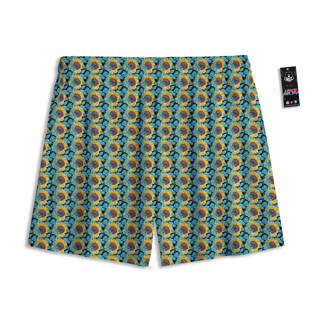 Sunflower Blue Print Pattern Mesh Shorts - Image 2