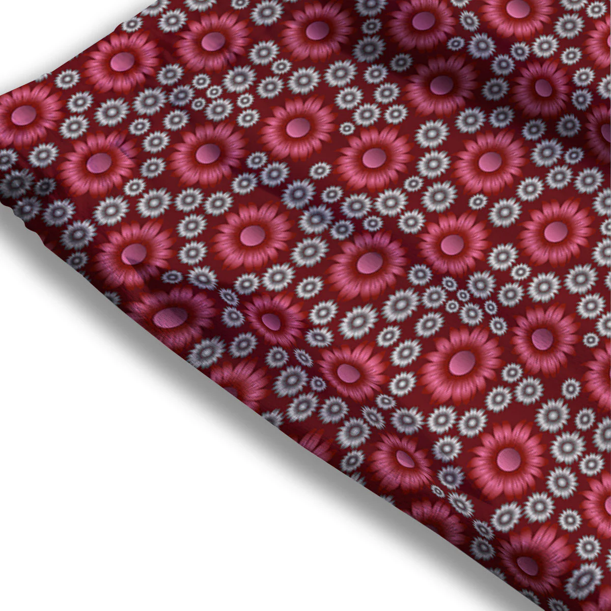 Sunflower Burgundy Print Pattern Mesh Shorts - Image 3