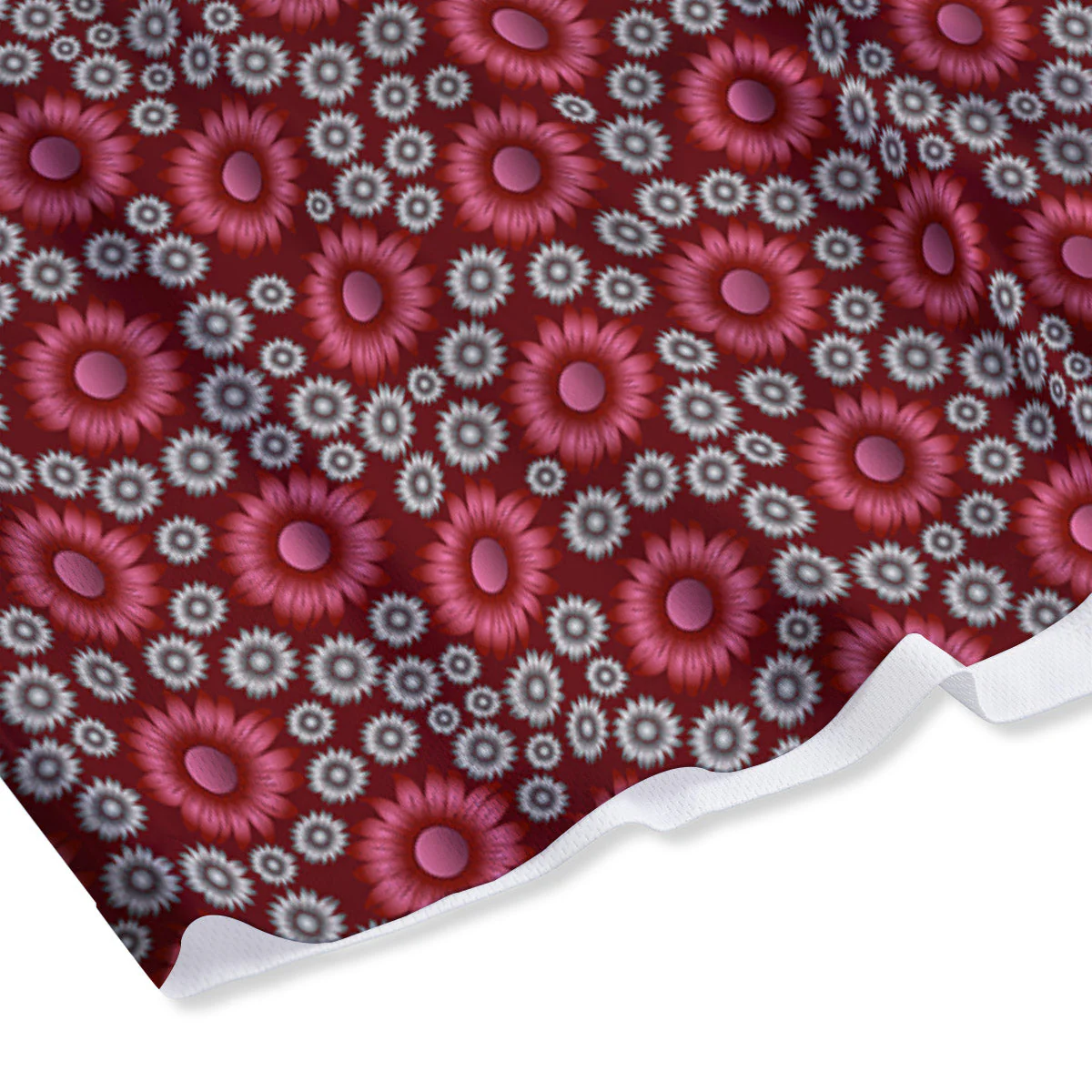 Sunflower Burgundy Print Pattern Mesh Shorts - Image 4