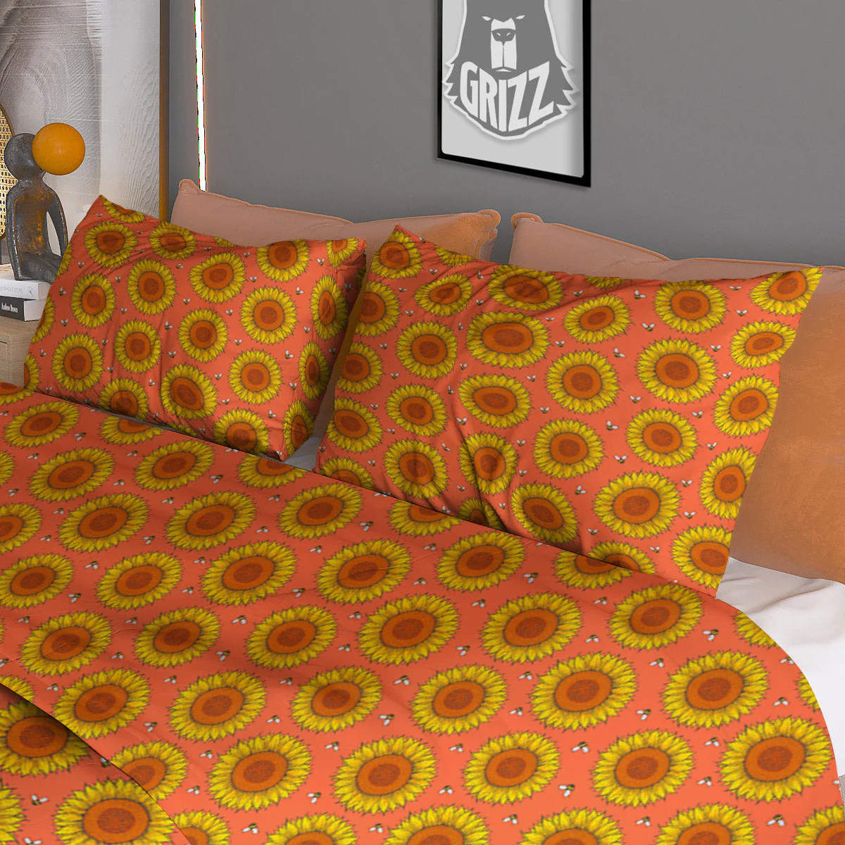 Sunflower Classic Vintage Print Pattern Duvet Cover Bedding Set - Image 3