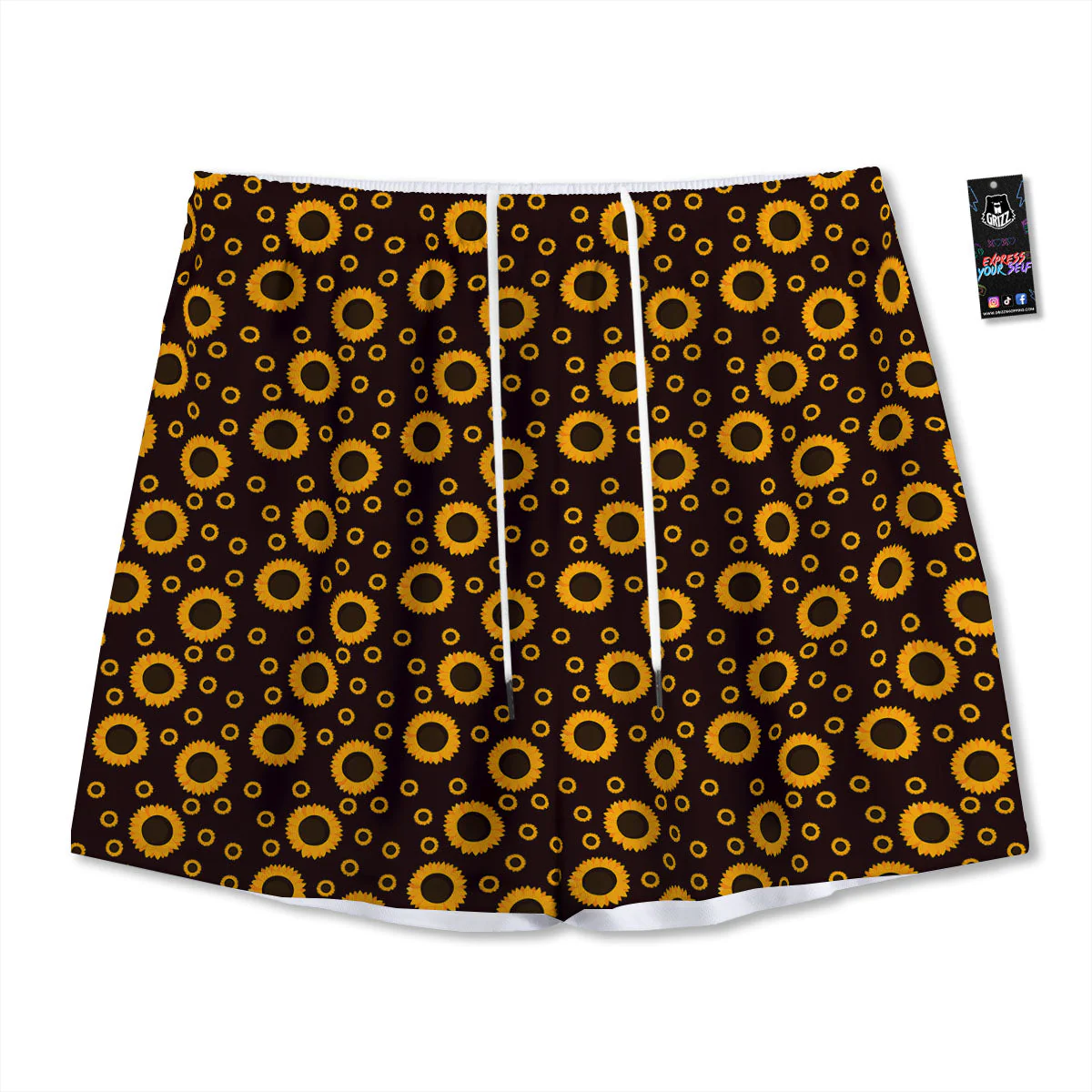 Sunflower Dark Print Pattern Mesh Shorts