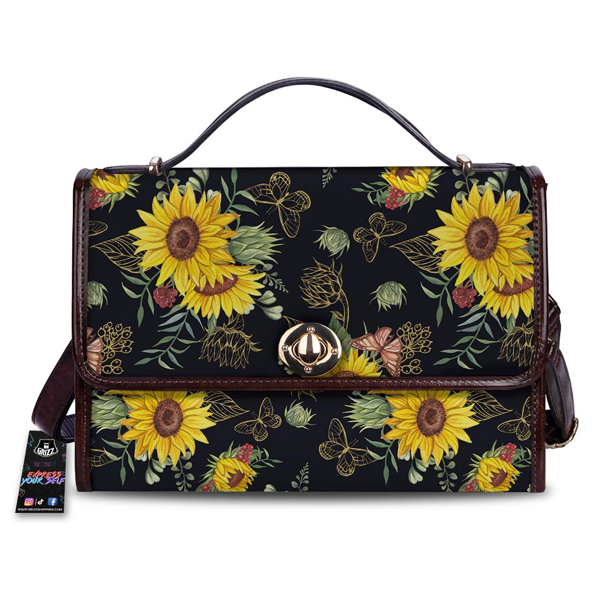 Sunflower Field Print Pattern Women's Satchel Bag
