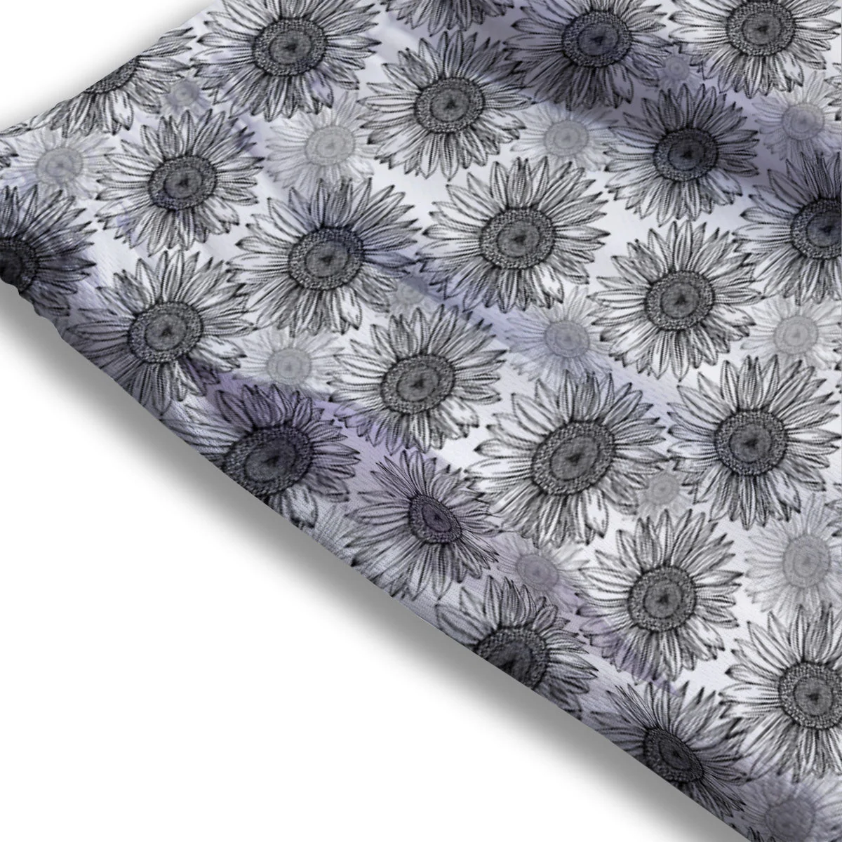 Sunflower Hand Drawn Print Pattern Mesh Shorts - Image 3
