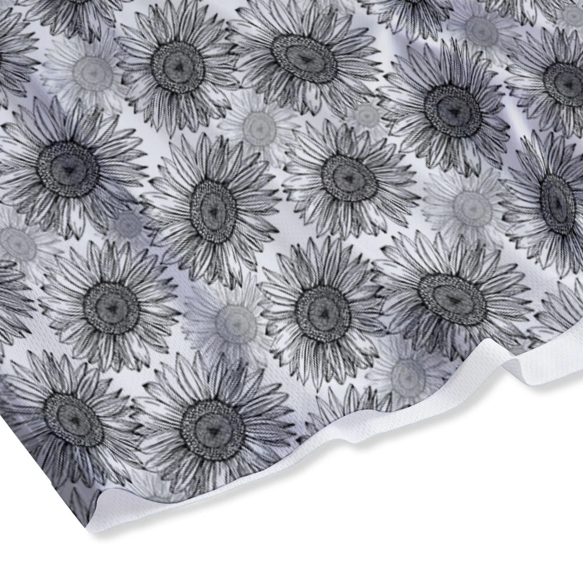 Sunflower Hand Drawn Print Pattern Mesh Shorts - Image 4