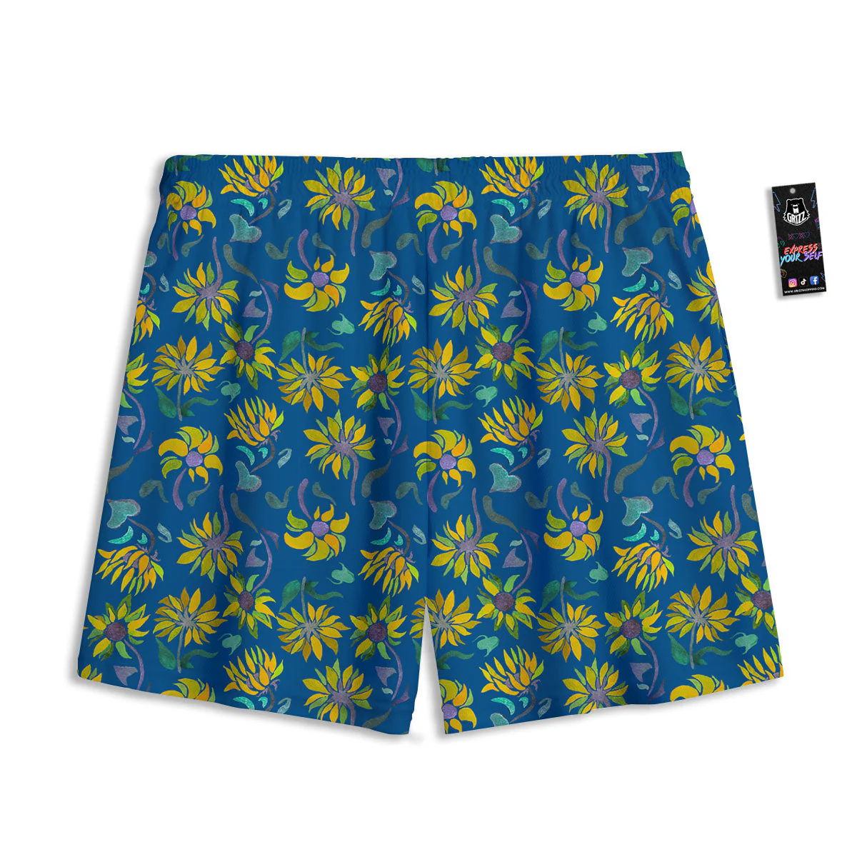 Sunflower Navy Print Pattern Mesh Shorts - Image 2
