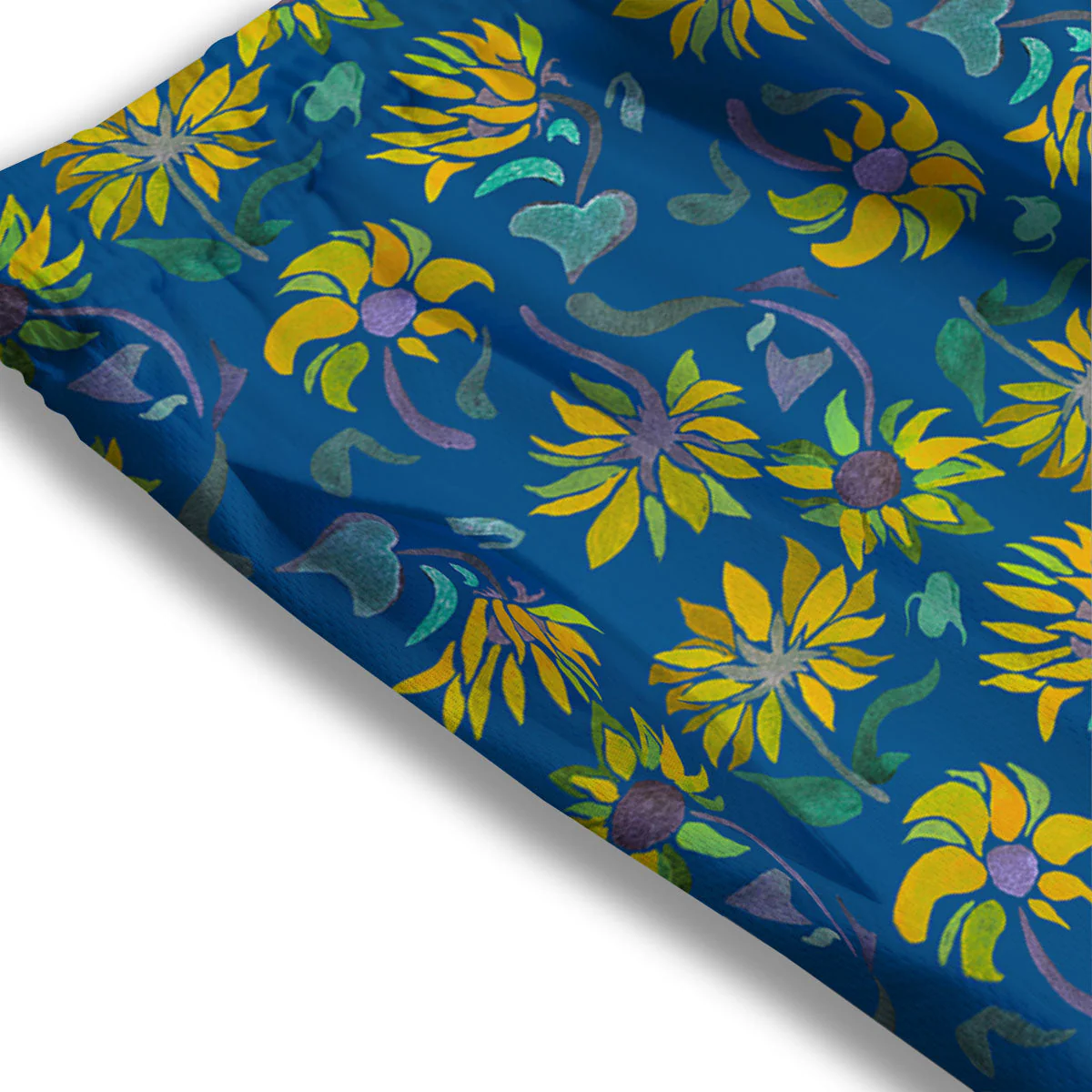 Sunflower Navy Print Pattern Mesh Shorts - Image 3
