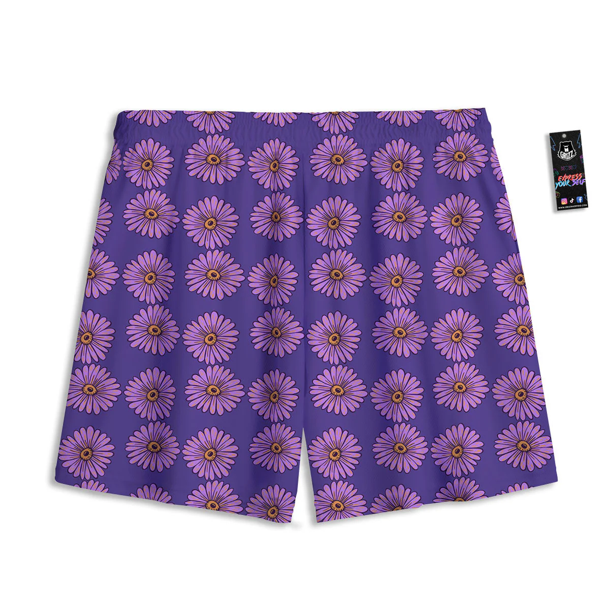 Sunflower Purple Print Pattern Mesh Shorts - Image 2