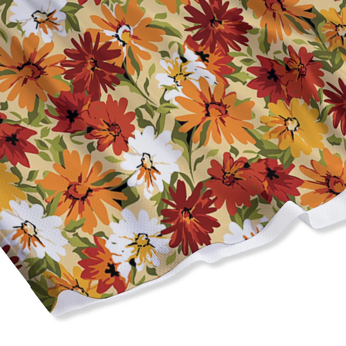 Sunflower Red Print Pattern Mesh Shorts - Image 4