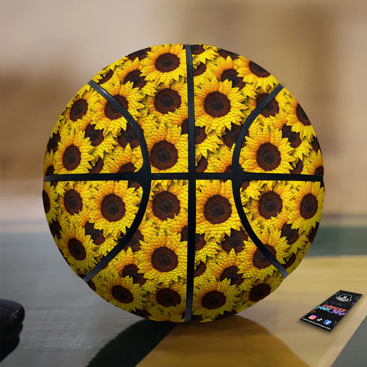 Sunflower Yellow Print Pattern Basketball