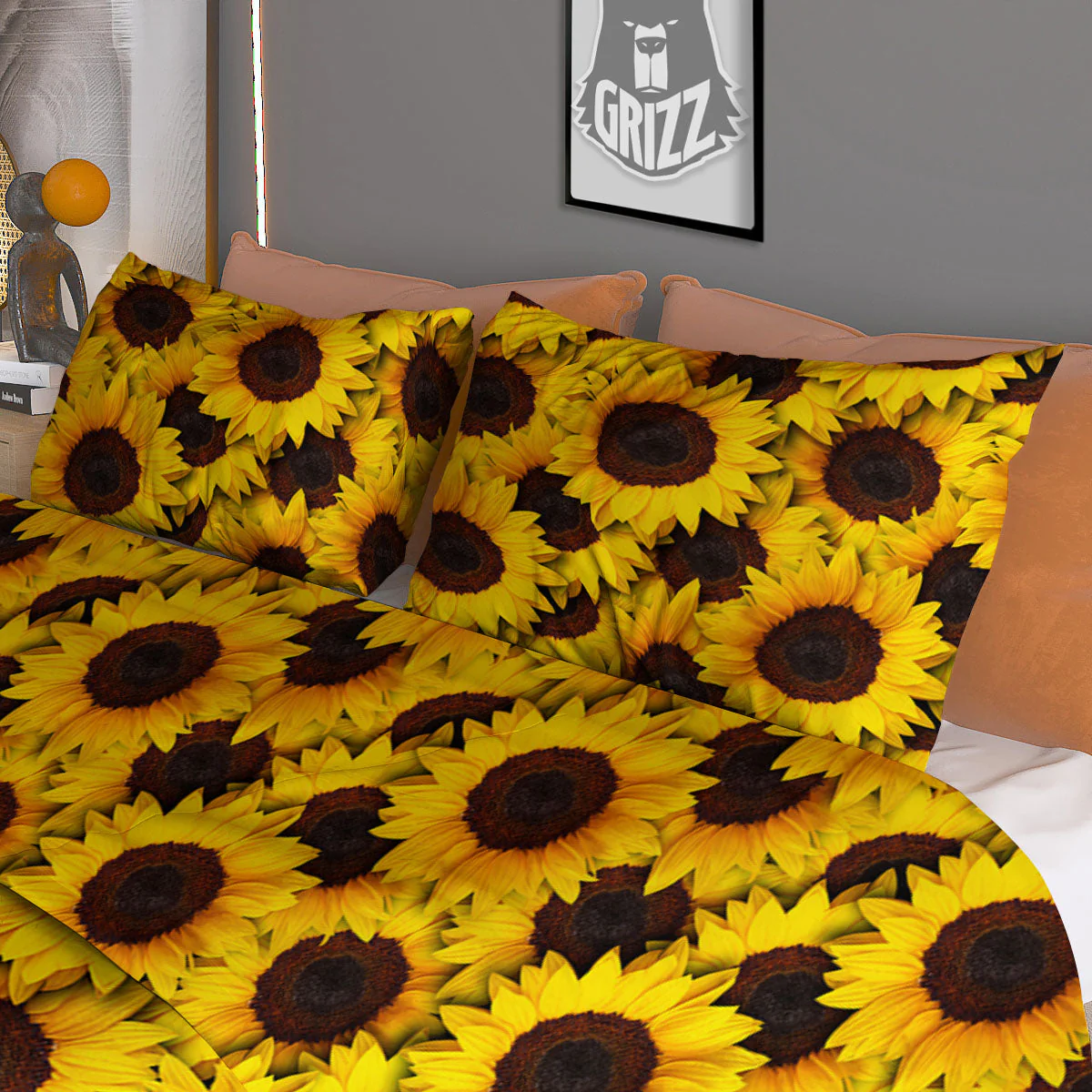 Sunflower Yellow Print Pattern Duvet Cover Bedding Set - Image 3