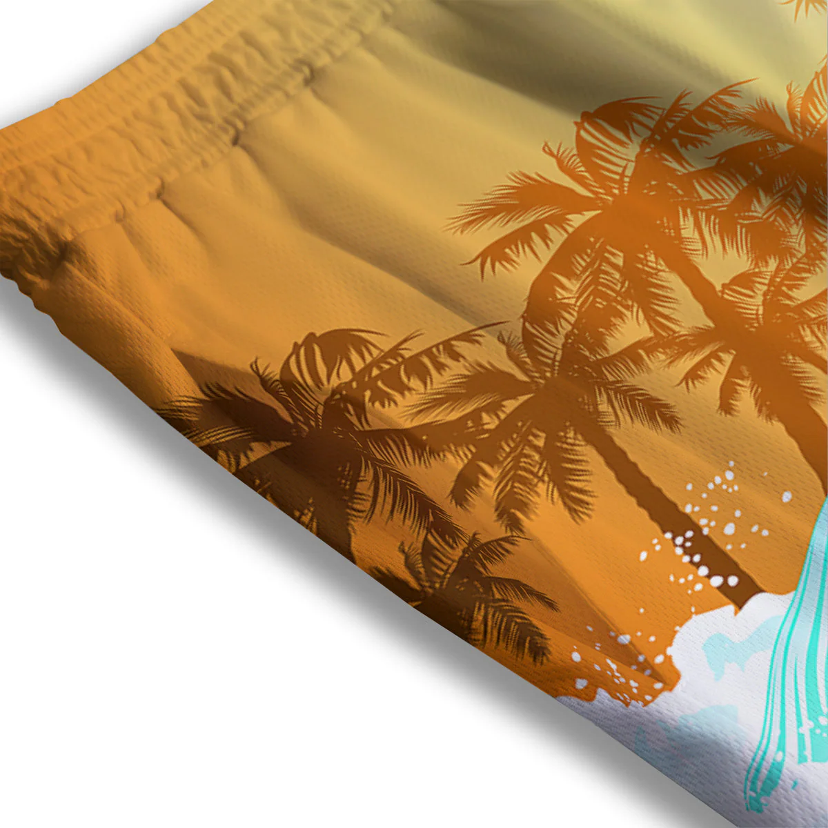 Sunrise Tropical Surfing Wave Print Mesh Shorts - Image 3