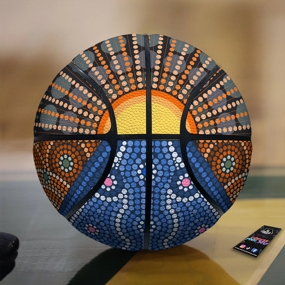 Sunset Art Aboriginal Indigenous Print Basketball