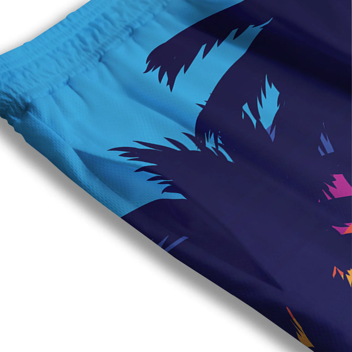 Sunset On The Beach And Palm Trees Print Mesh Shorts - Image 3