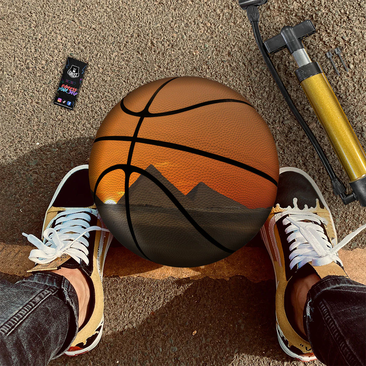 Sunset Pyramid Print Basketball - Image 2