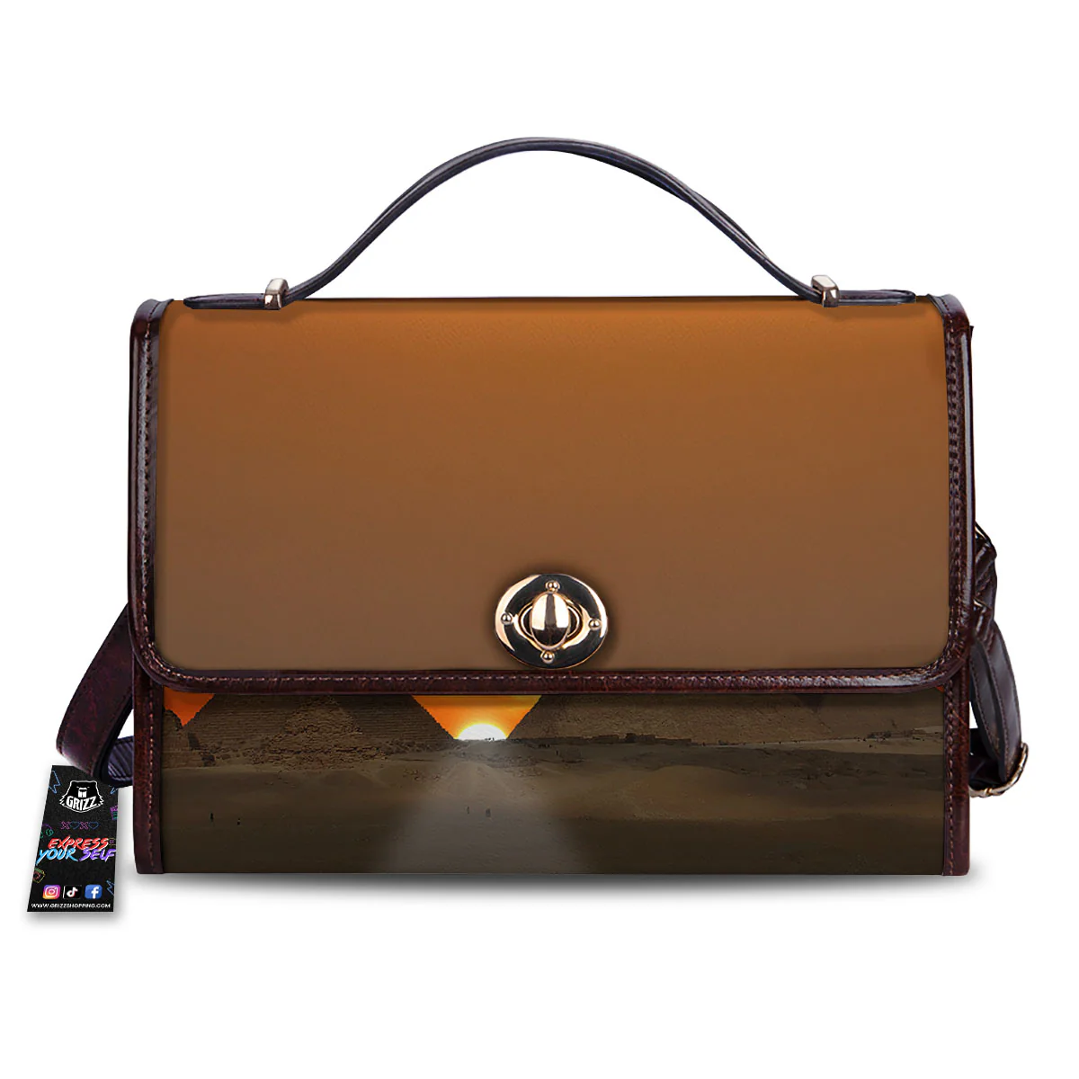 Sunset Pyramid Print Women's Satchel Bag