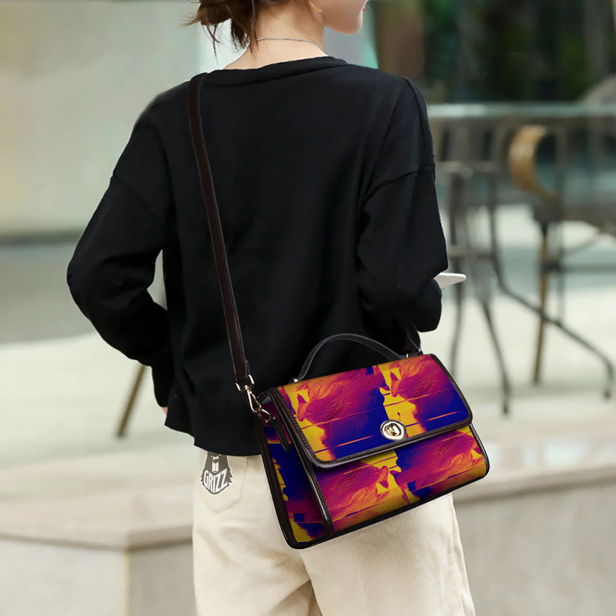 Surface Psychedelic Print Pattern Women's Satchel Bag - Image 3