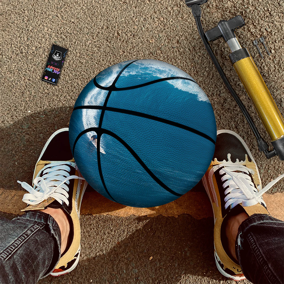 Surfing On Sea Print Basketball - Image 2