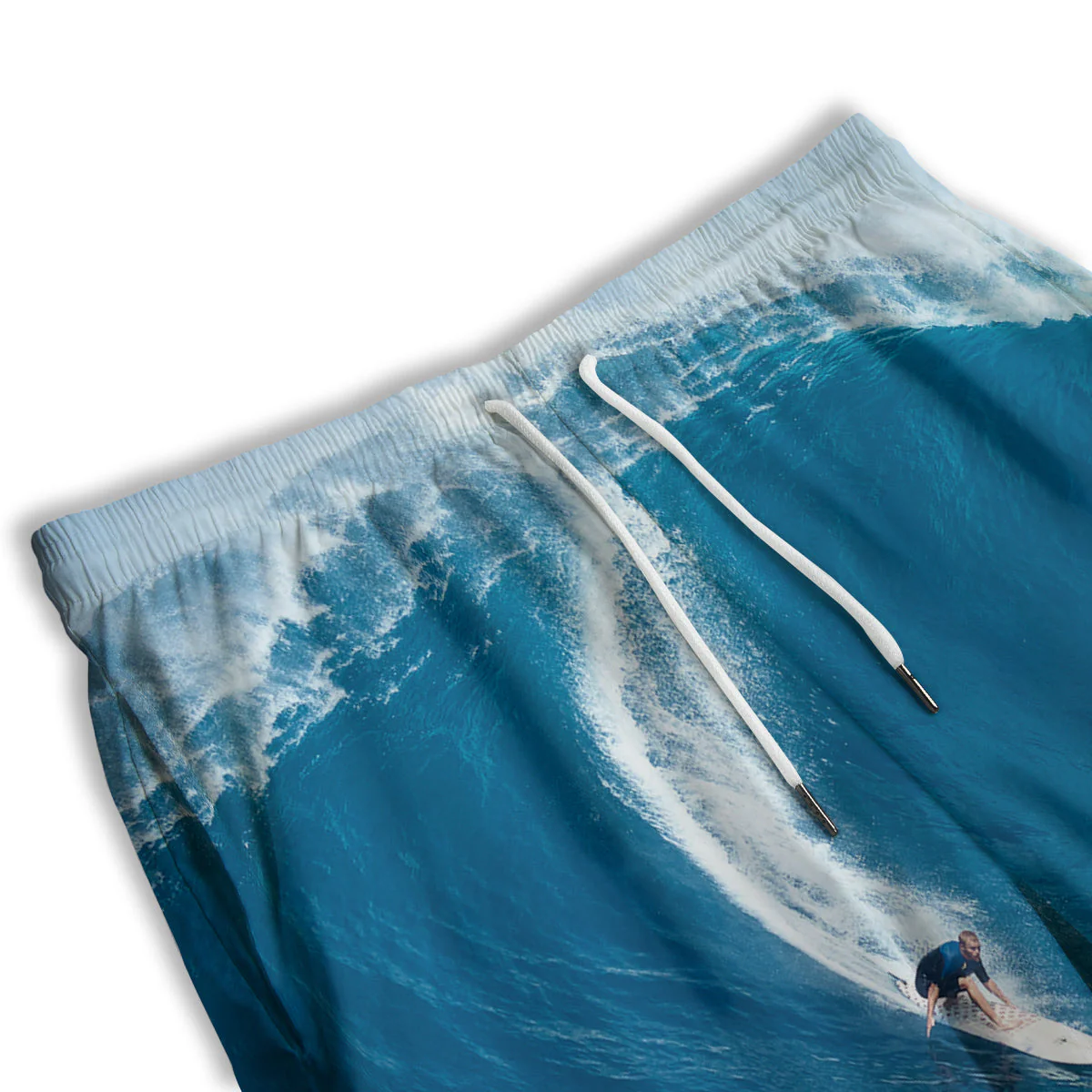 Surfing On Sea Print Men's Athletic Shorts - Image 3