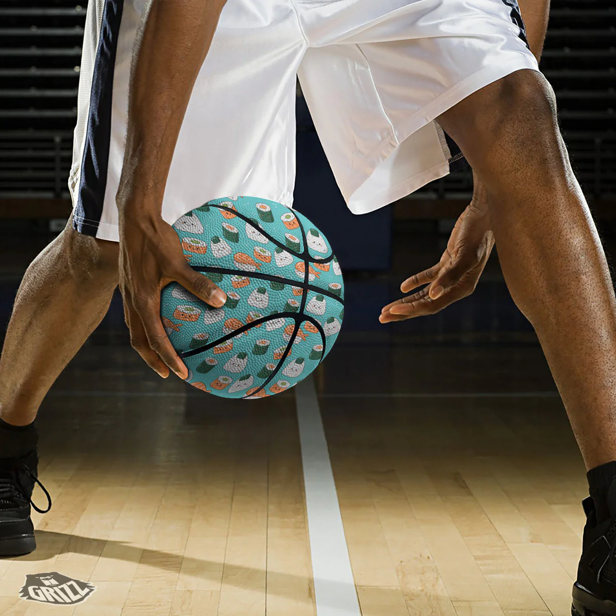 Sushi Kawaii Japanese Print Pattern Basketball - Image 3