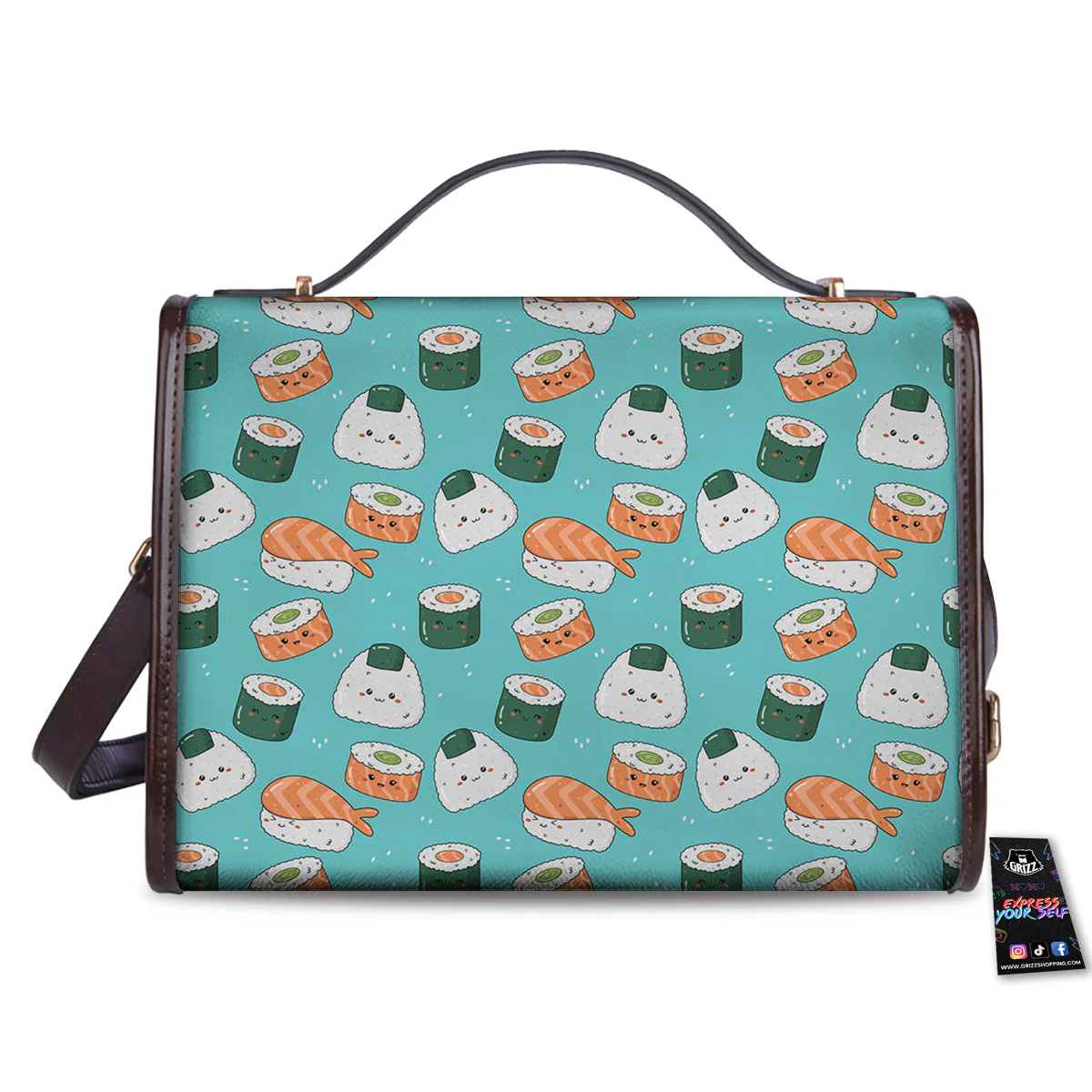 Sushi Kawaii Japanese Print Pattern Women's Satchel Bag - Image 2