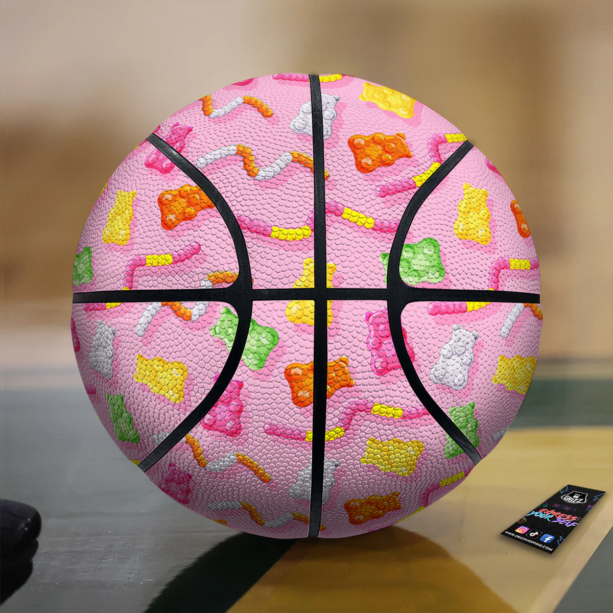 Sweet Gummy Bears And Worms Print Pattern Basketball