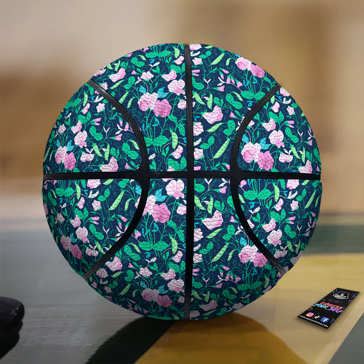 Sweet Pea Vintage Print Pattern Basketball