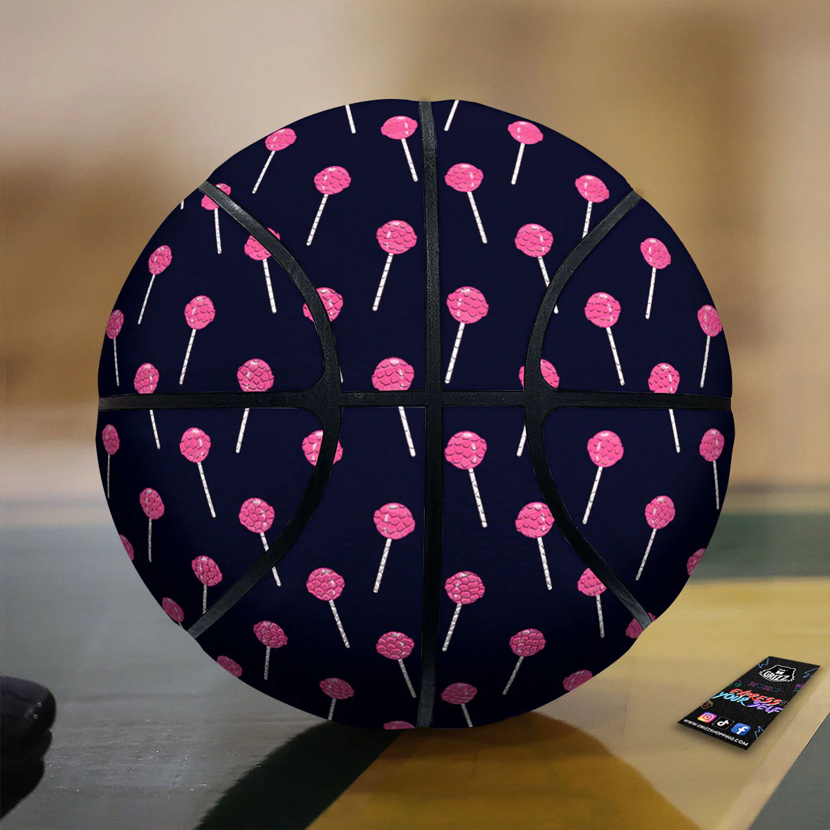 Sweet Pink Lollipop Print Pattern Basketball
