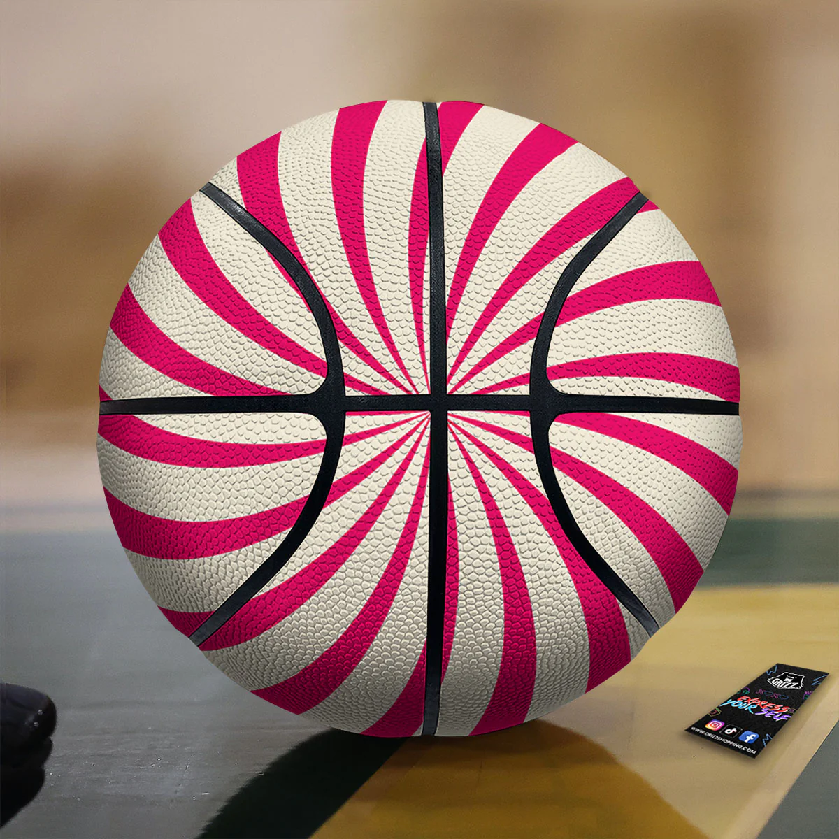 Swirl Candy Pink Print Basketball