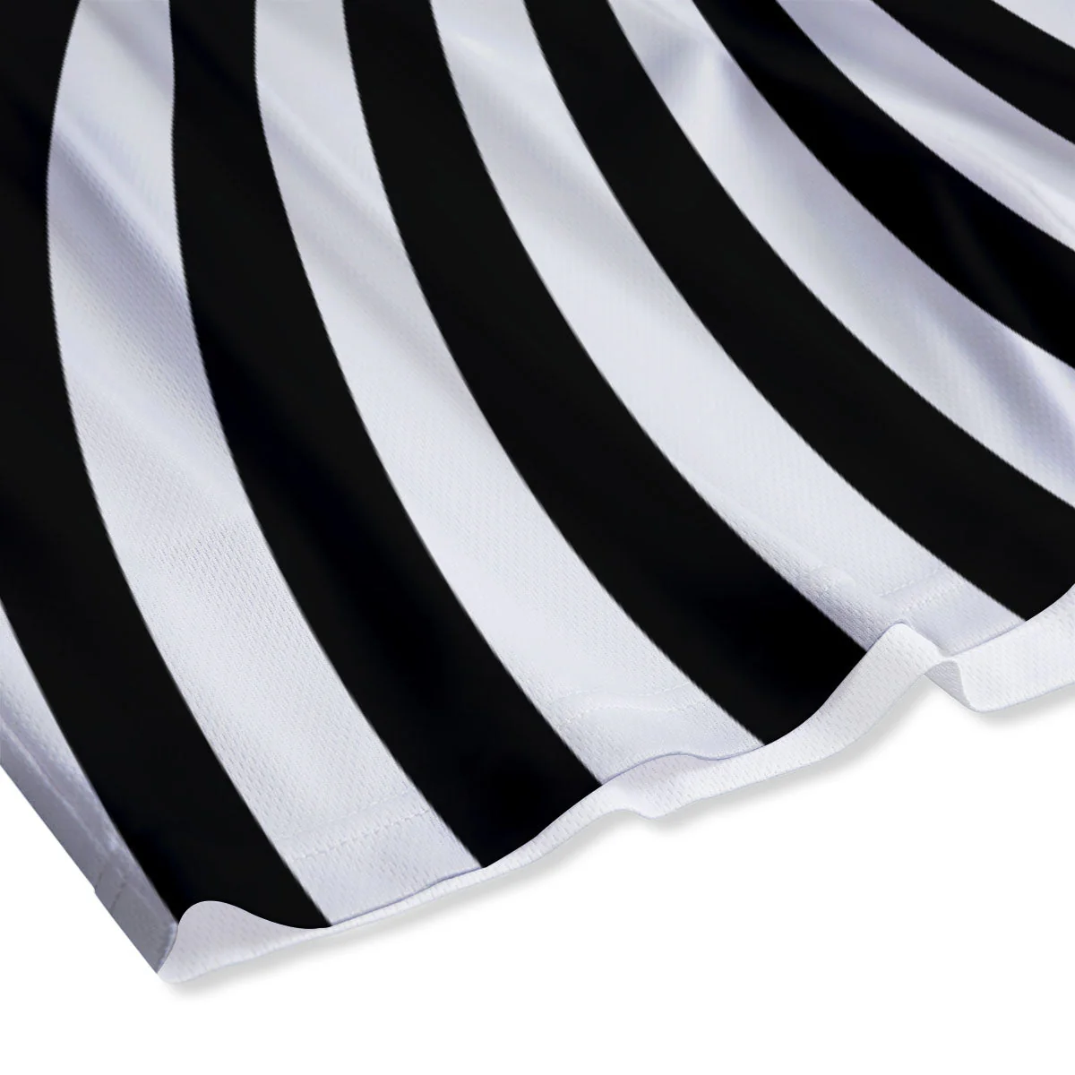 Swirl White And Black Print Mesh Shorts - Image 4