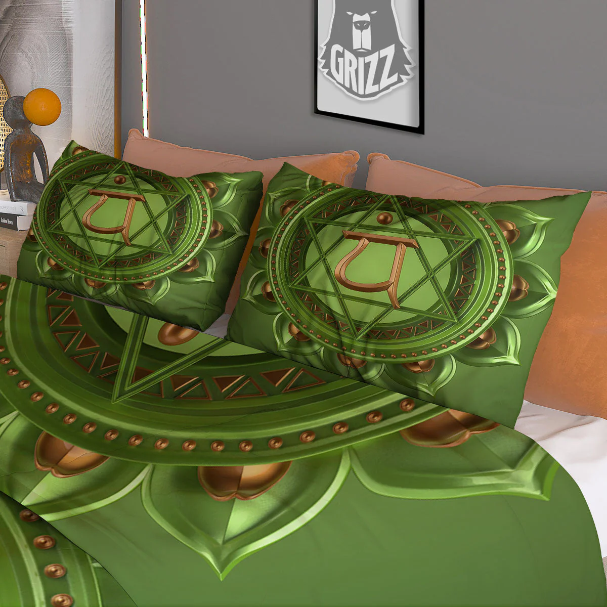 Symbol Anahata Chakra Print Duvet Cover Bedding Set - Image 3