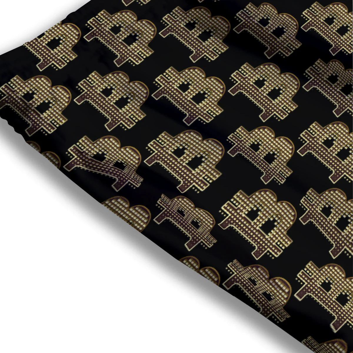Symbol Bitcoin Print Pattern Mesh Shorts - Image 3
