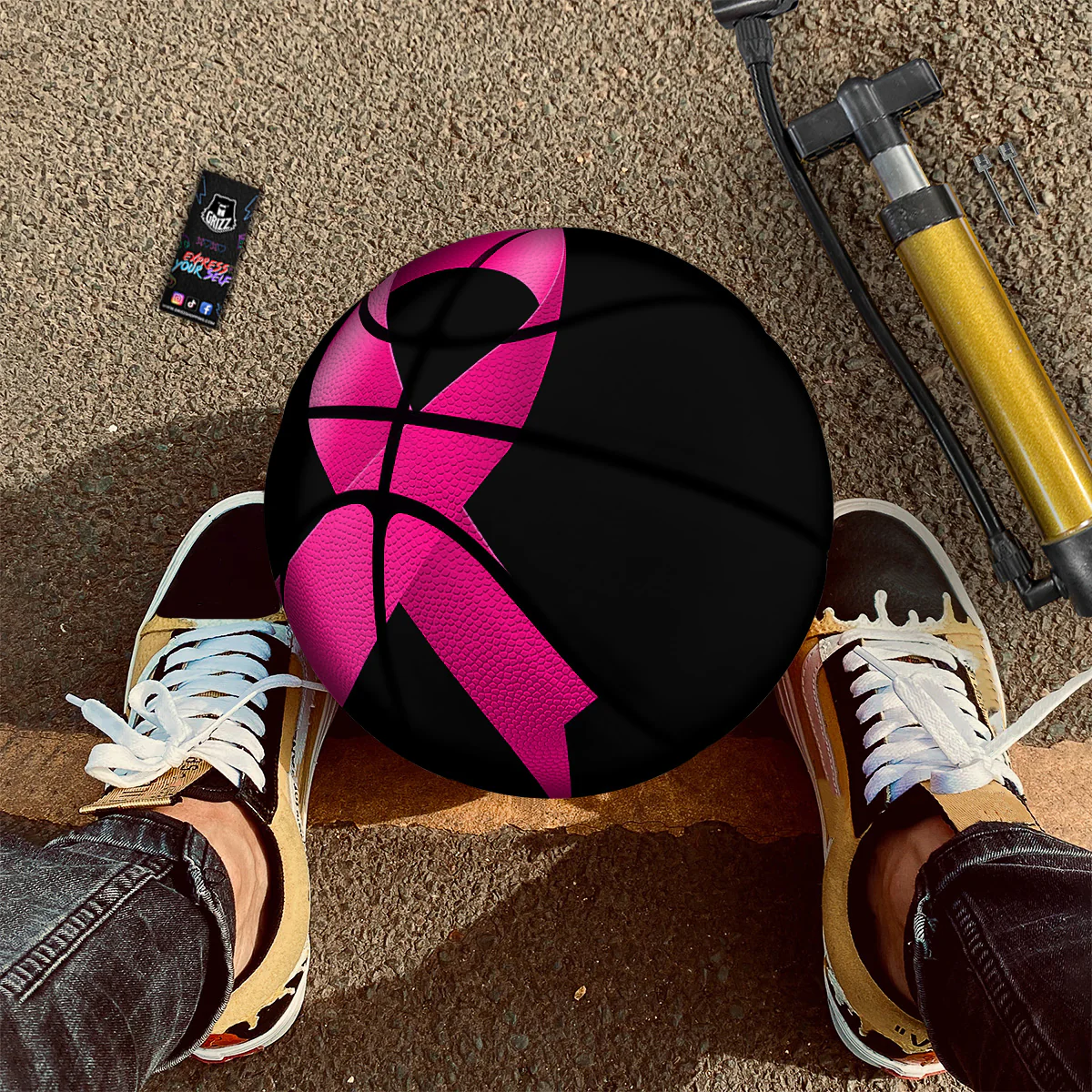 Symbol Breast Cancer Awareness Print Basketball - Image 2