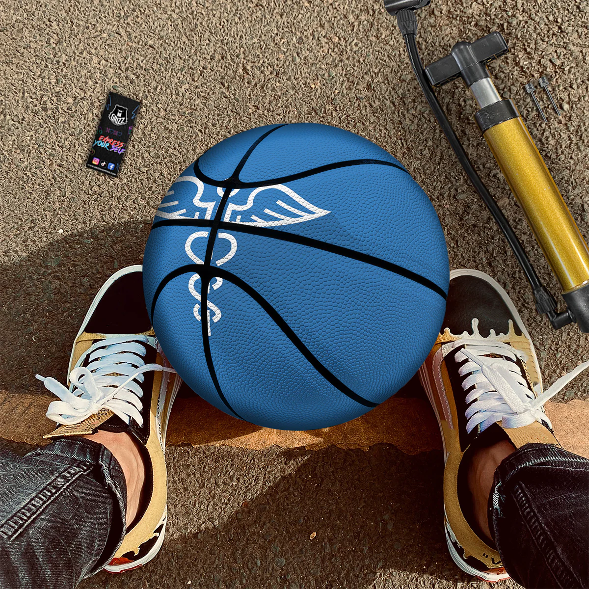 Symbol Caduceus Print Basketball - Image 2
