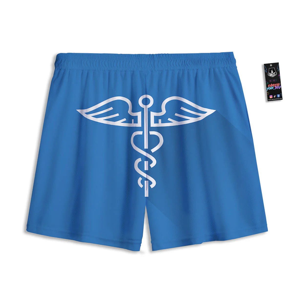Symbol Caduceus Print Mesh Shorts - Image 2