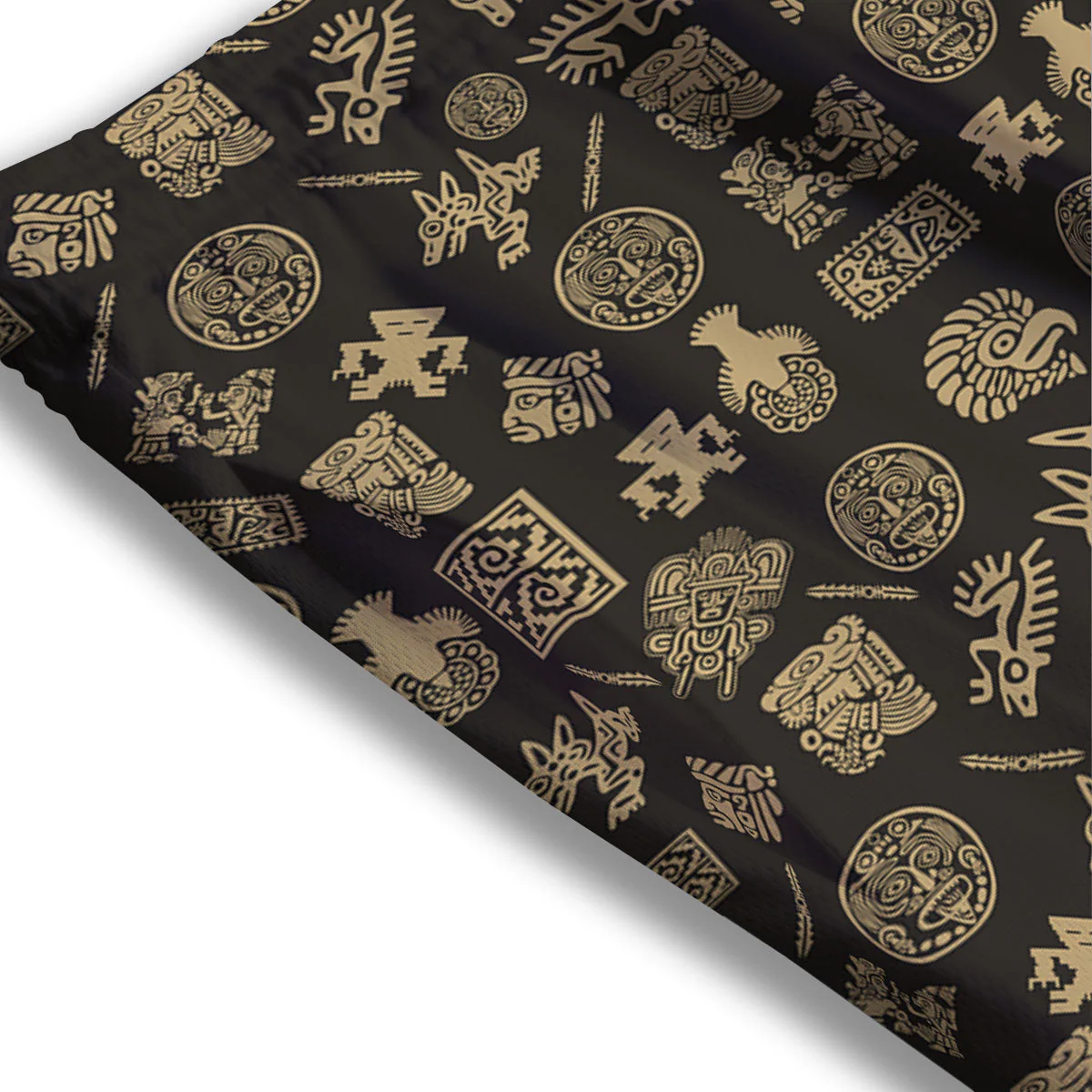 Symbol Mayan Print Pattern Mesh Shorts - Image 3