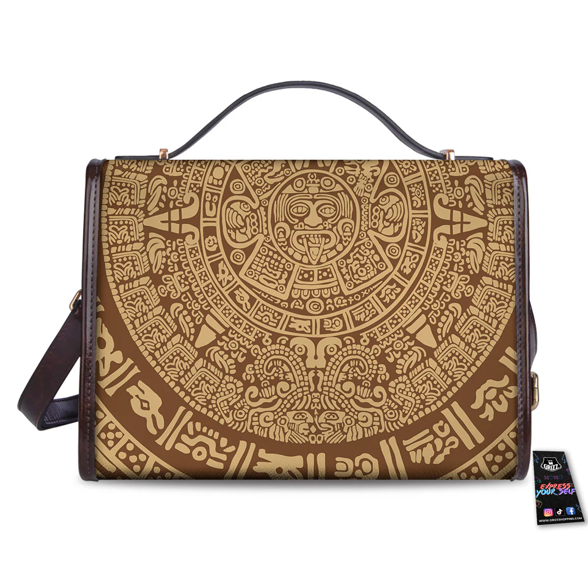 Symbol Mayan Print Women's Satchel Bag - Image 2