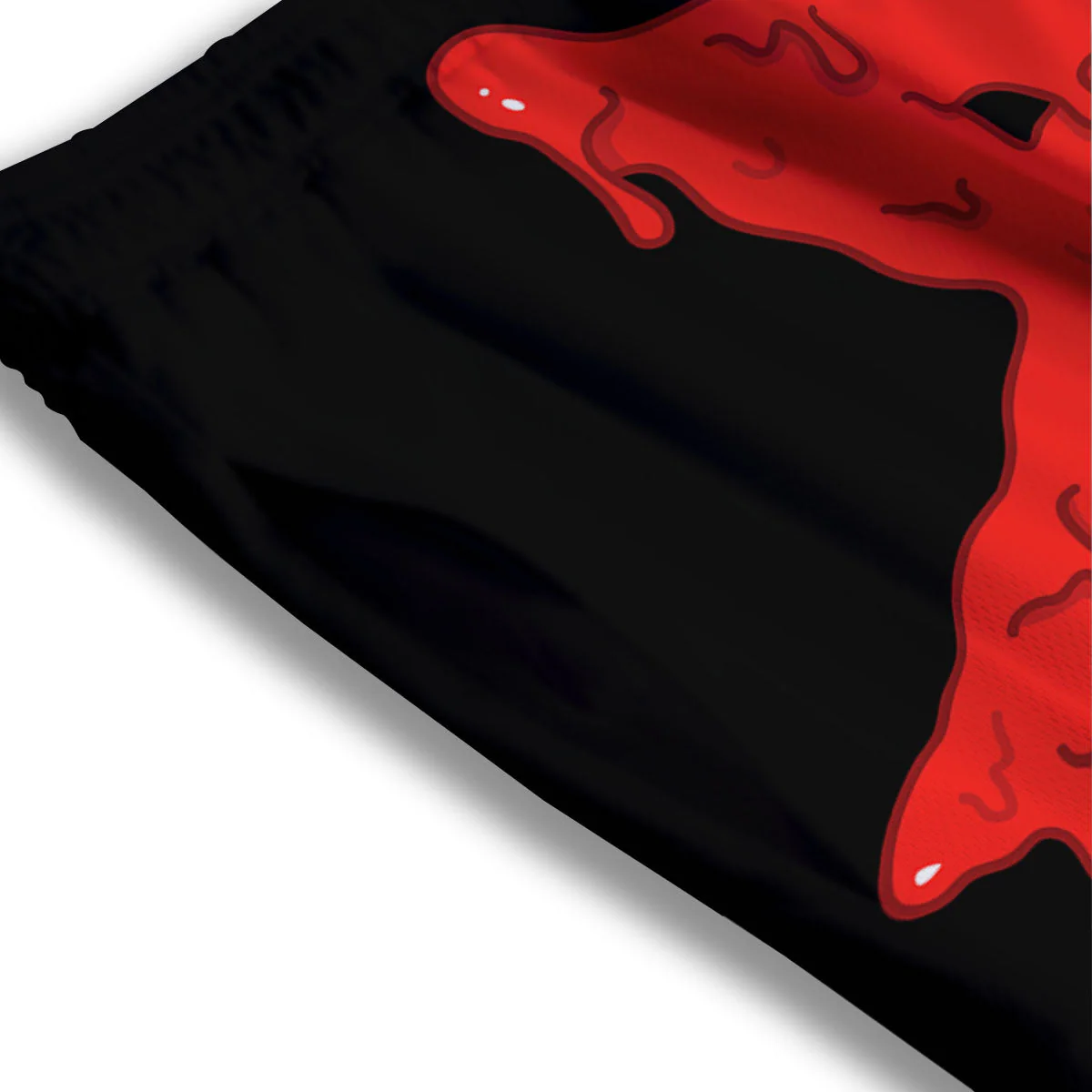Symbol Red Pentagram Print Mesh Shorts - Image 3