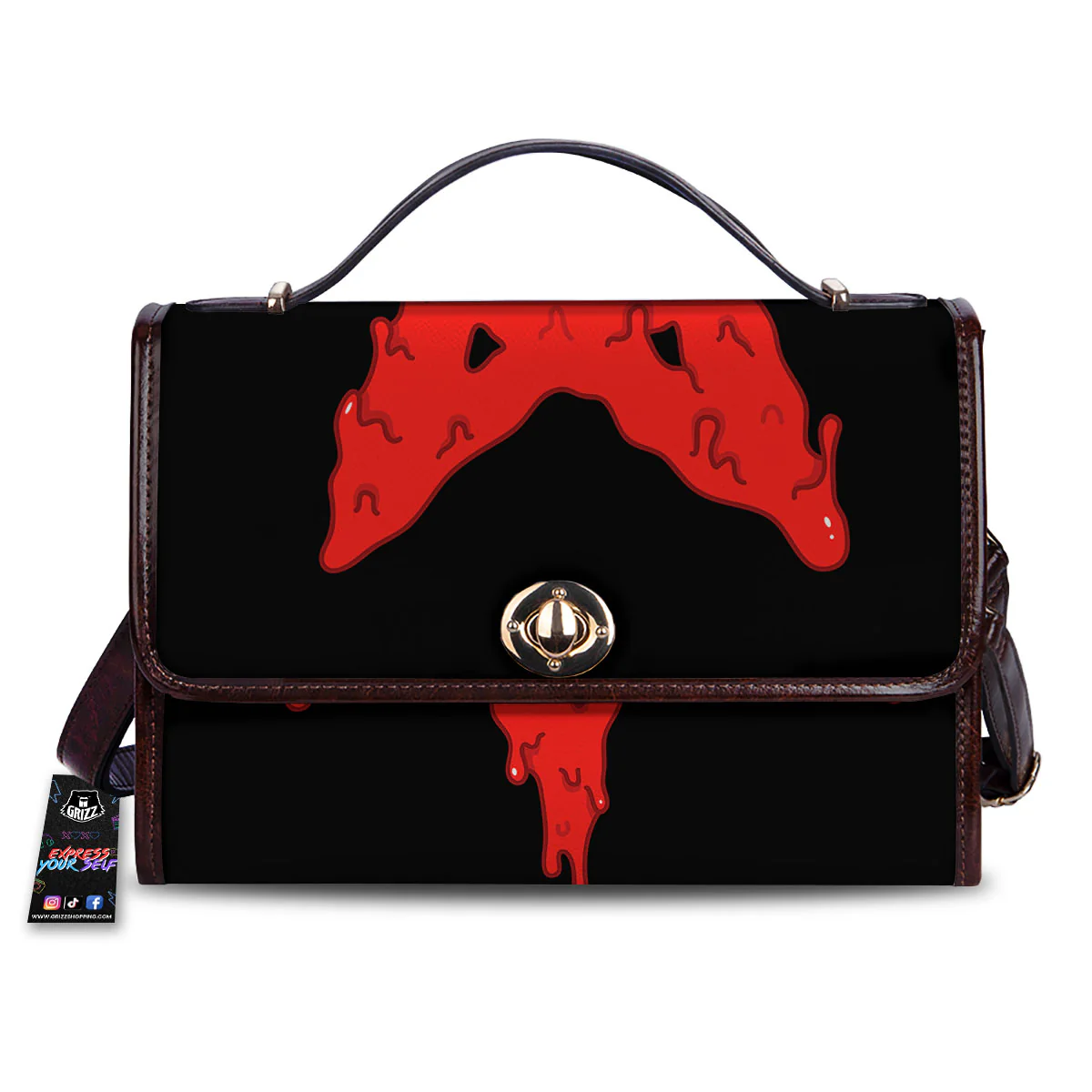 Symbol Red Pentagram Print Women's Satchel Bag