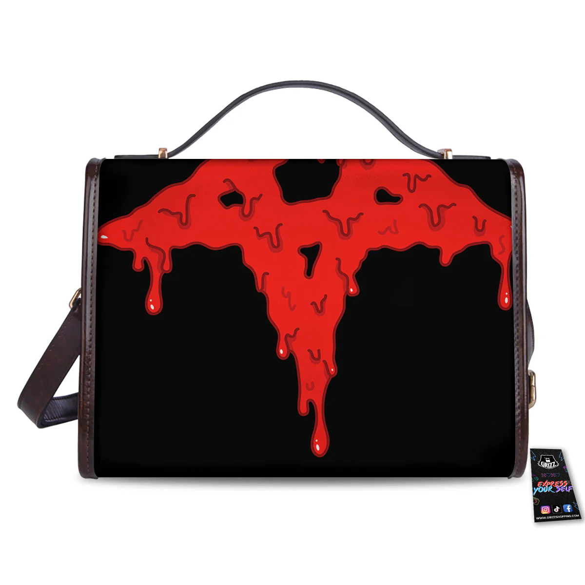 Symbol Red Pentagram Print Women's Satchel Bag - Image 2