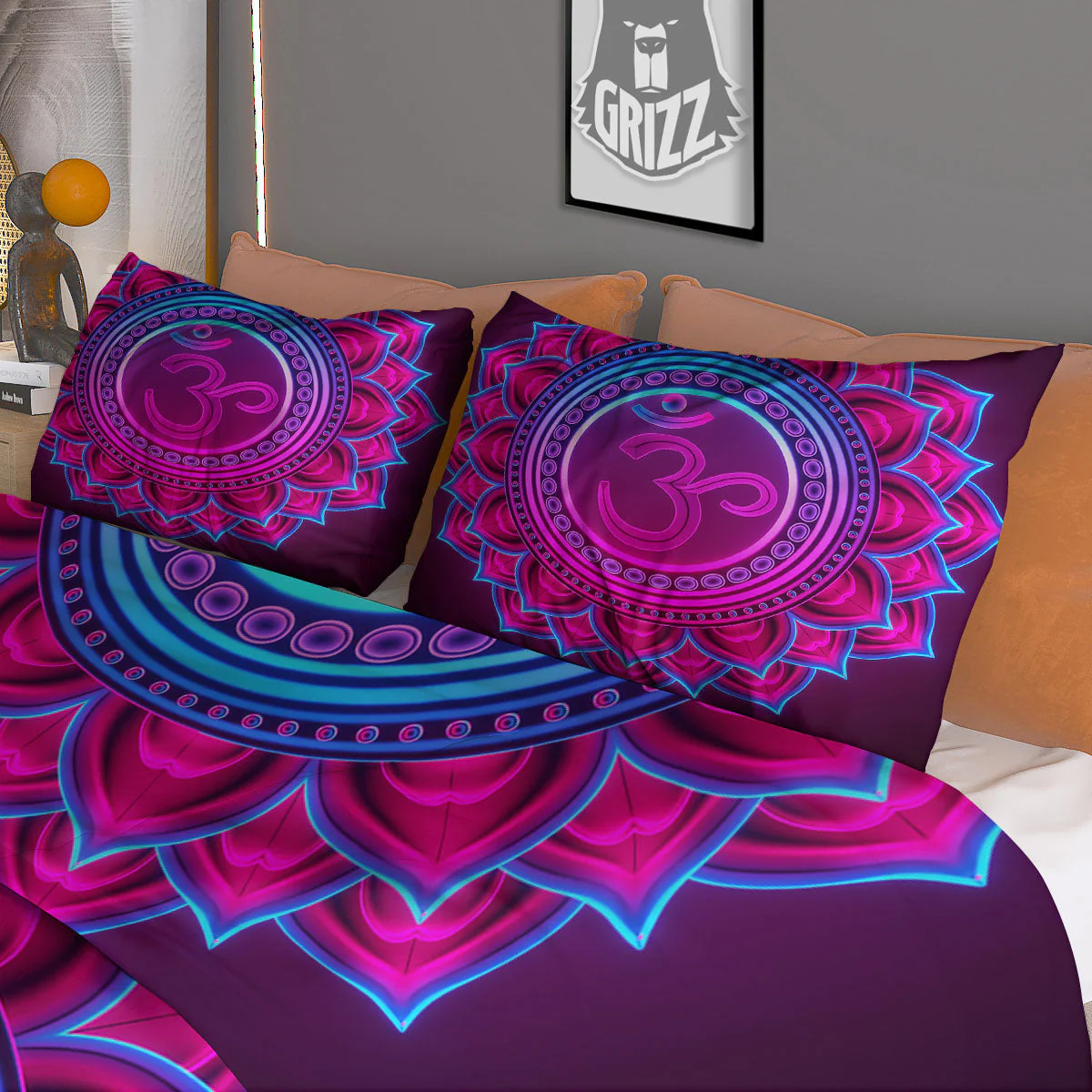 Symbol Sahasrara Chakra Print Duvet Cover Bedding Set - Image 3